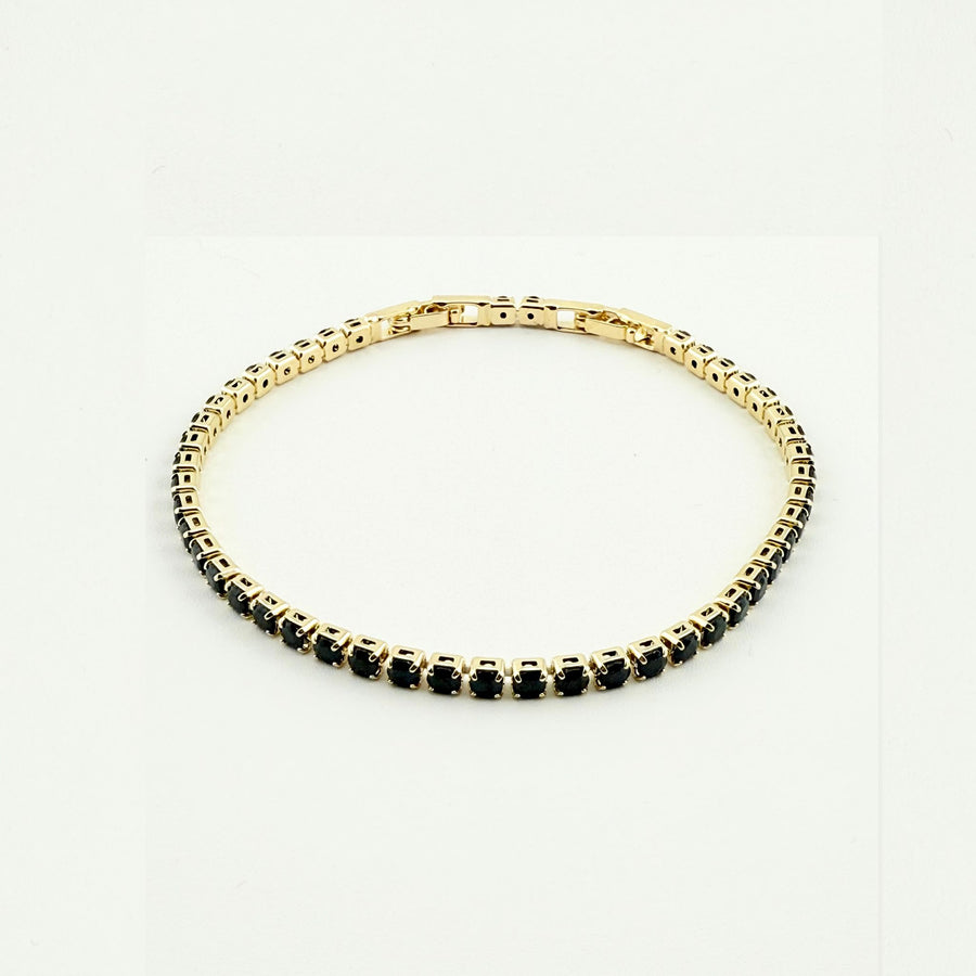 BRATARA TENNIS GOLDEN NOIR 3 MM