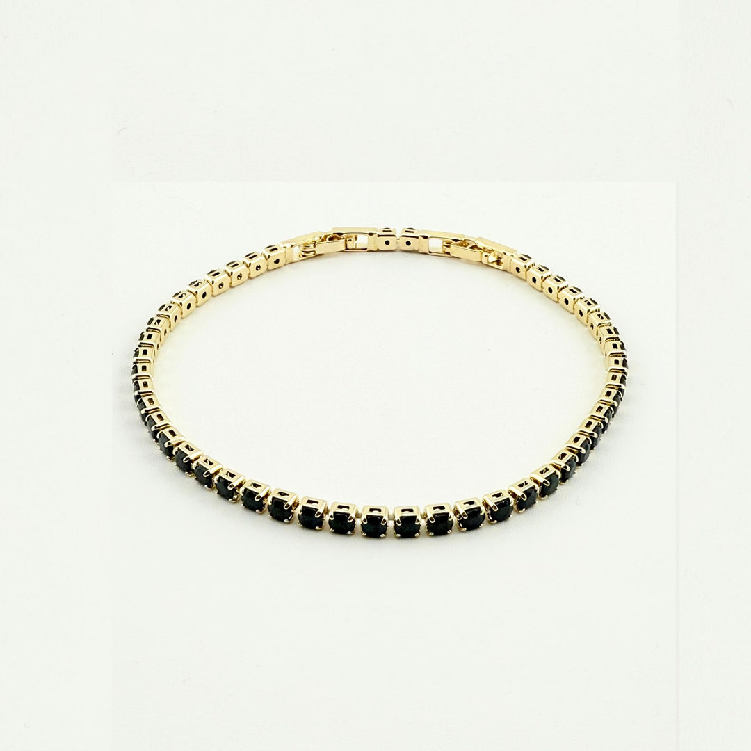 BRATARA TENNIS GOLDEN NOIR 3 MM