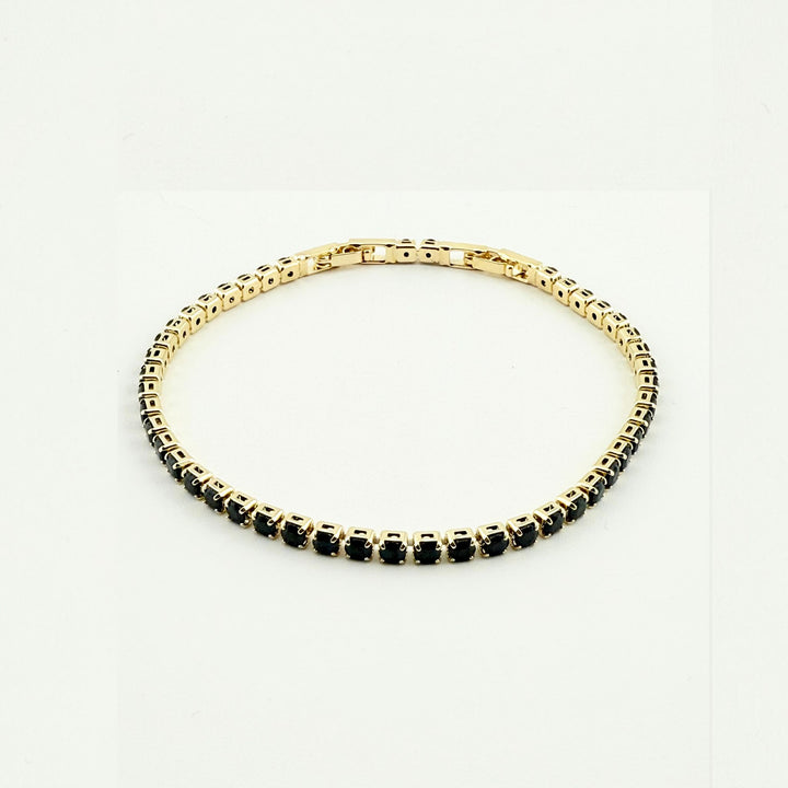 BRATARA TENNIS GOLDEN NOIR 3 MM