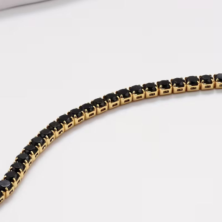 BRATARA TENNIS GOLDEN NOIR 3 MM